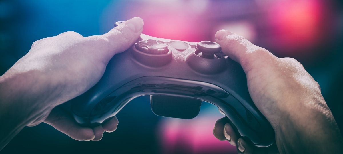 POV of someone holding an Xbox controller