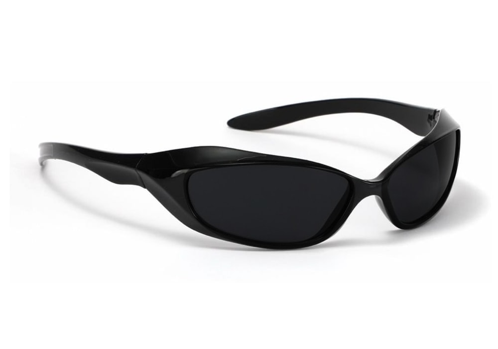 Alta black sunglasses with deep dark smoke lenses, three-quarter view #Color_Black