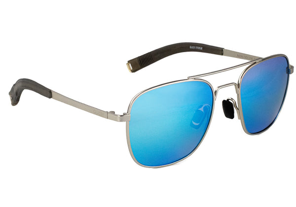 Brea Silver Blue Mirror Polarized Sunglasses