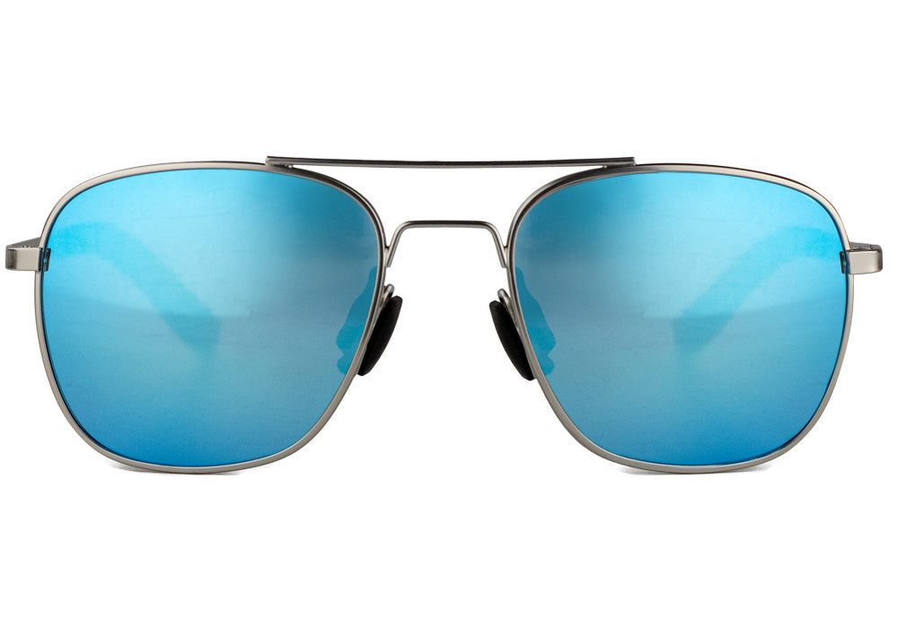 Brea Silver Blue Mirror Polarized Sunglasses Front