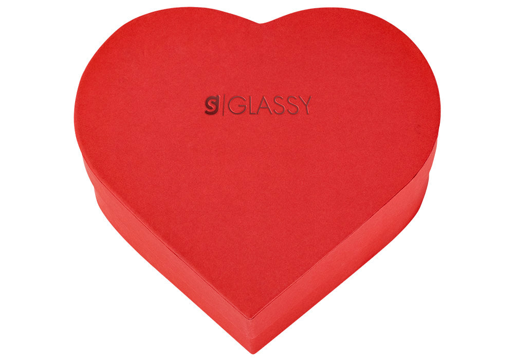 Bliss Red Blue Light Blocking Gaming Glasses Heart Case Closed