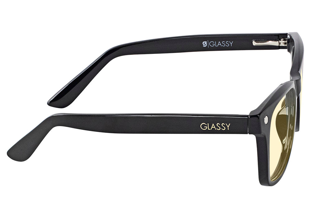 Harper Black Blue Light Blocking Gaming Glasses Yellow Lens Side