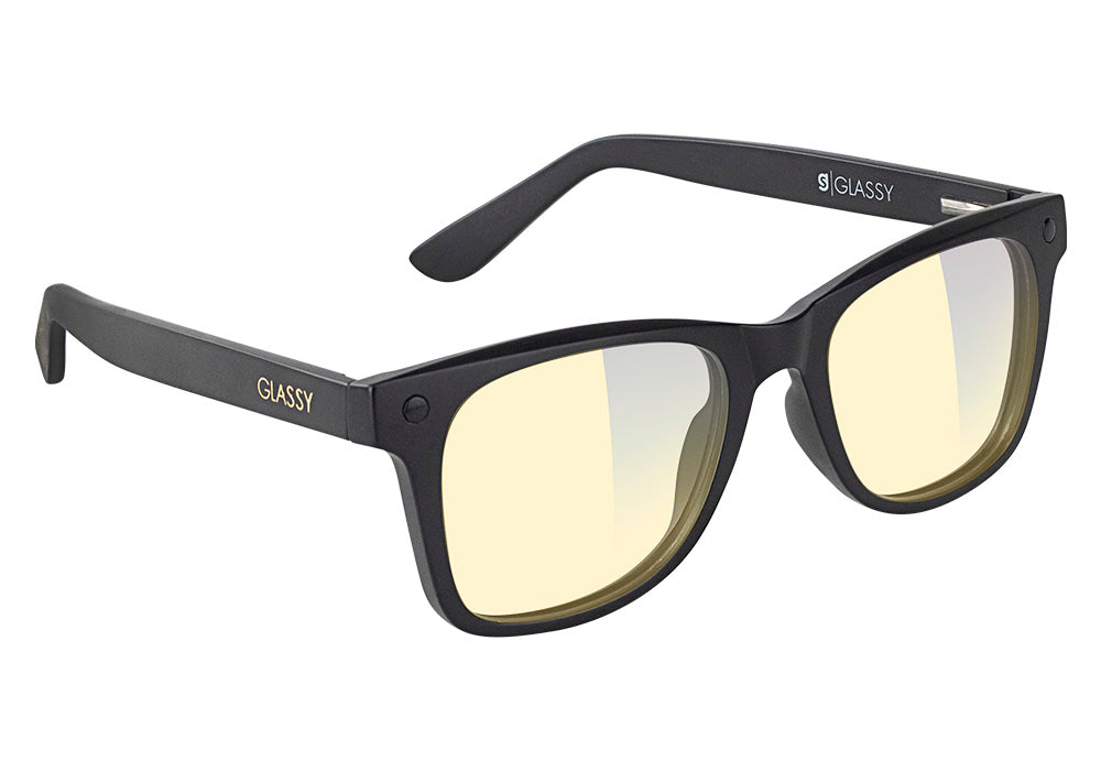 Harper Matte Black Blue Light Blocking Gaming Glasses Yellow Lens