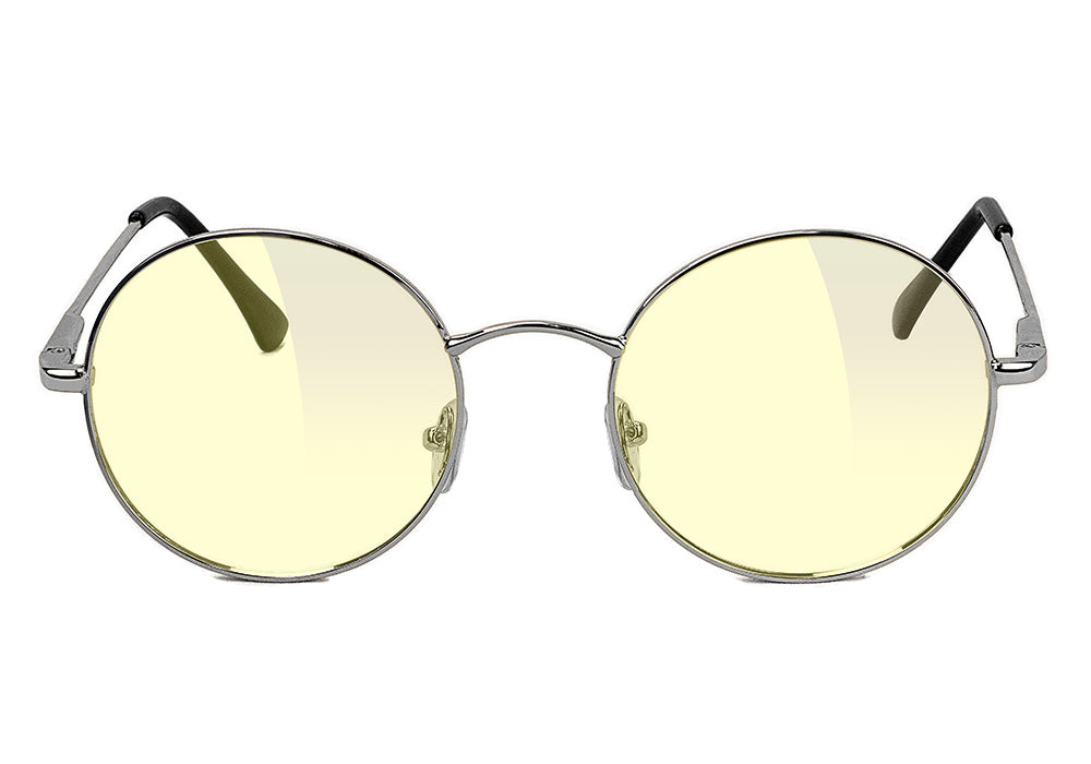 Mayfair Silver Blue Light Blocking Gaming Glasses Yellow Lens Front