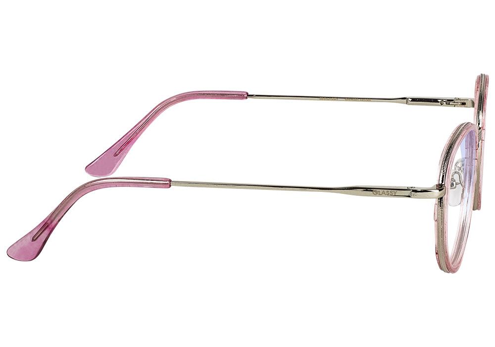 Lincoln Pink Prescription Glasses Side #Color_Pink / Cancer Hater