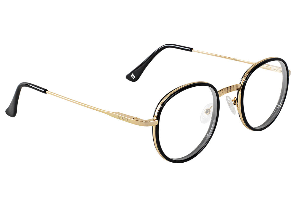 Lincoln Black Gold Prescription Glasses #Color_Black/Gold