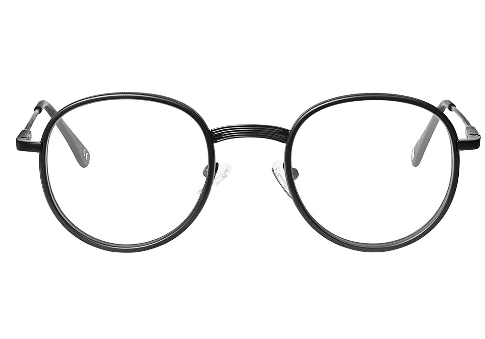 Lincoln Matte Black Prescription Glasses Front #Color_Matte Black