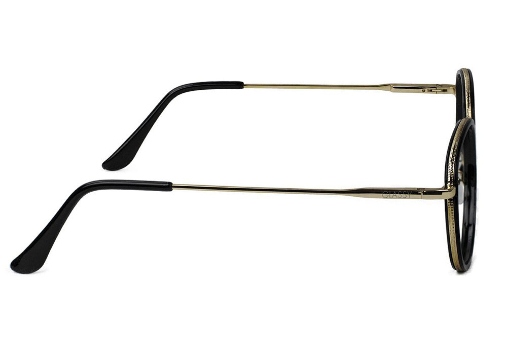 Lincoln Black Gold Prescription Glasses Side #Color_Black/Gold