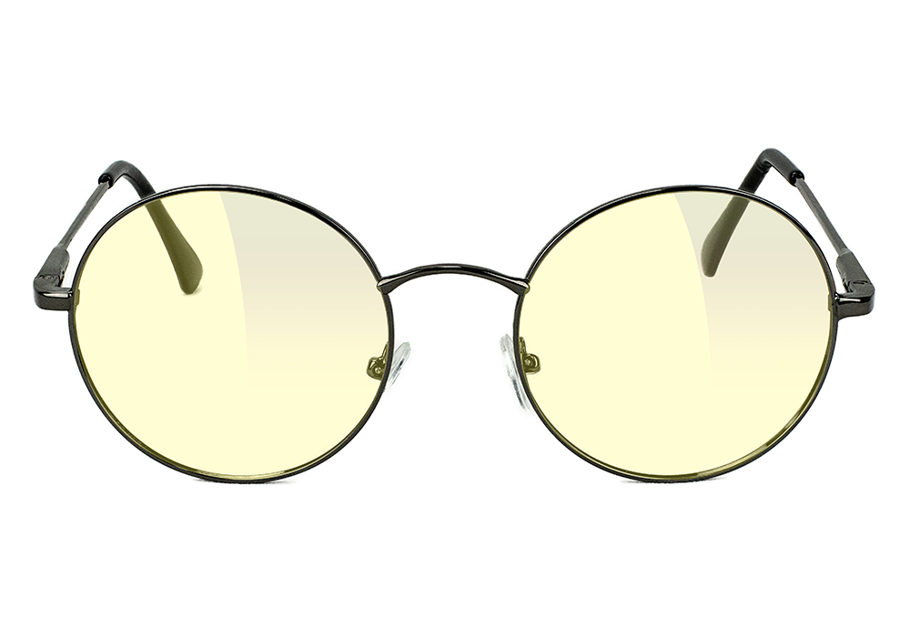 Mayfair Black Blue Light Blocking Gaming Glasses Yellow Lens Front