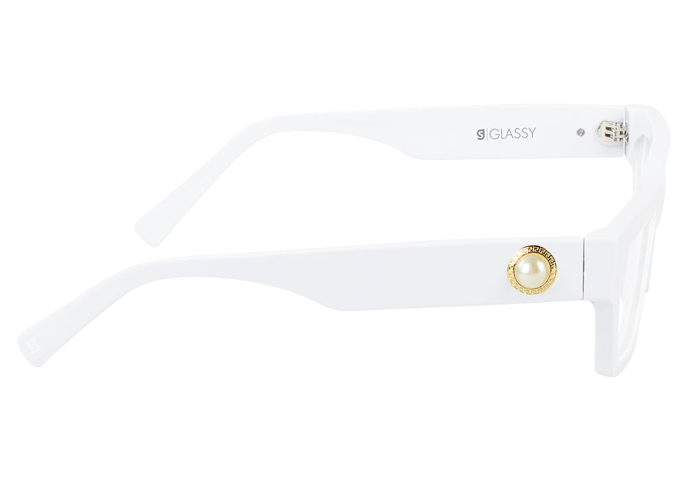 P-Loc White Prescription Glasses Side #Color_White