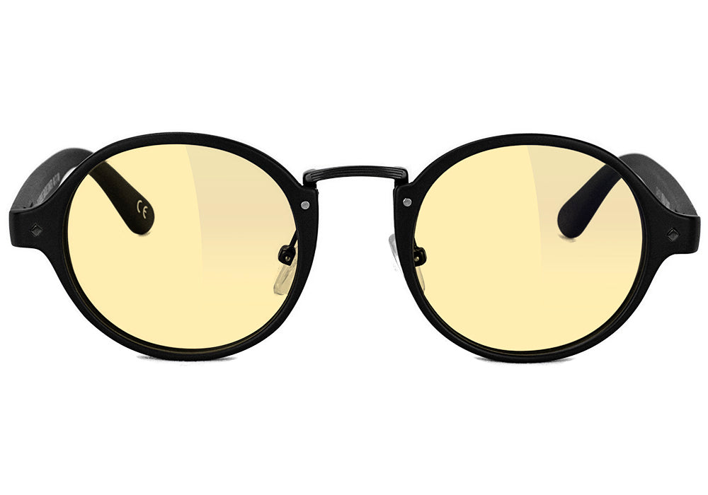 Prod Matte Blackout Blue Light Blocking Gaming Glasses Yellow Lens Front