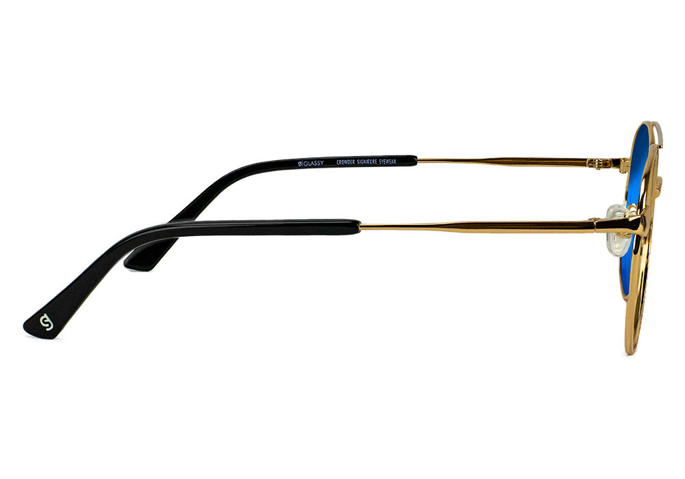 Sampson Gold Blue Mirror Polarized Sunglasses Side