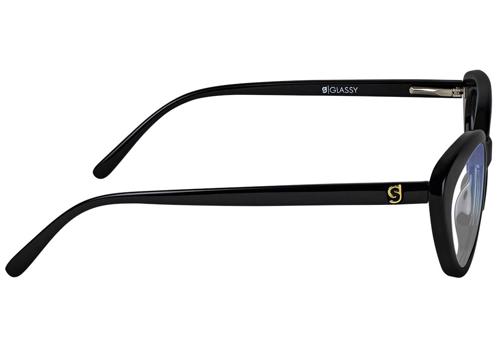 Selena Black Cat Eye Prescription Glasses Side