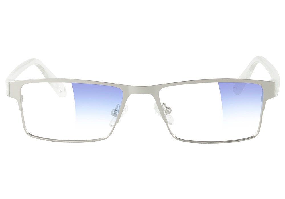 Strike Silver Blue Light Blocking Gaming Glasses Front