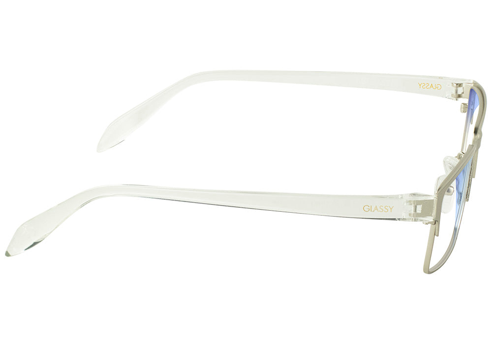 Strike Silver Blue Light Blocking Gaming Glasses Side