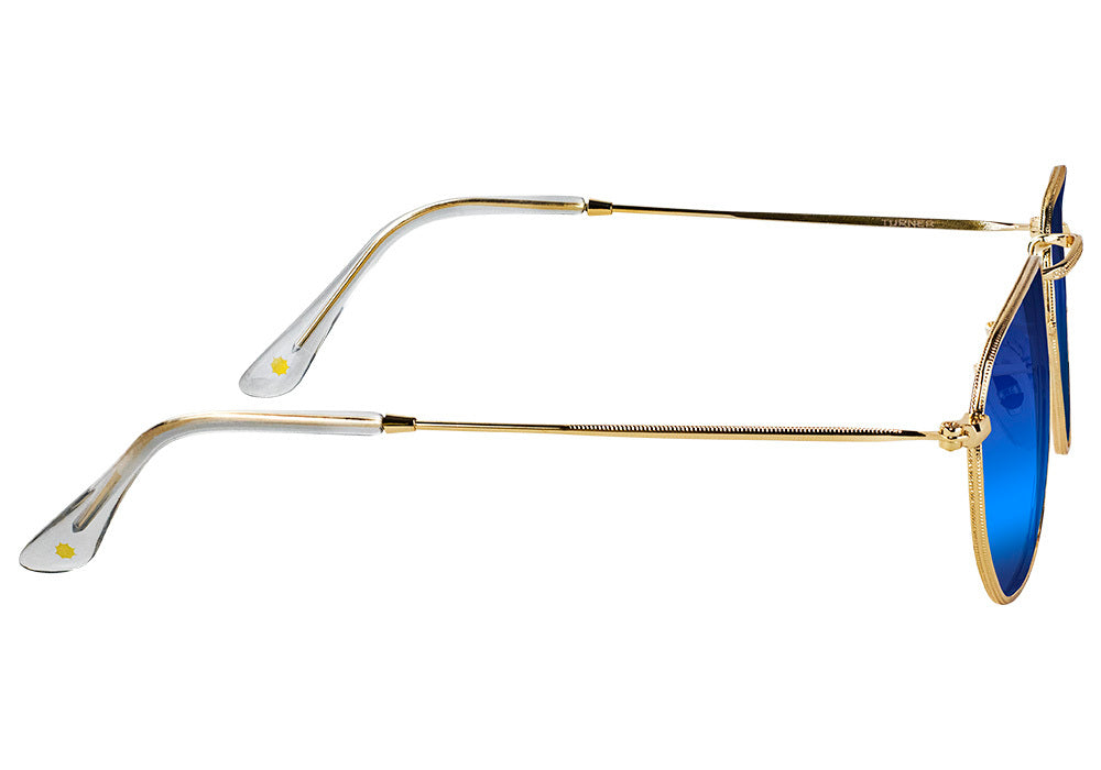 Turner Gold Blue Mirror Polarized Sunglasses Side