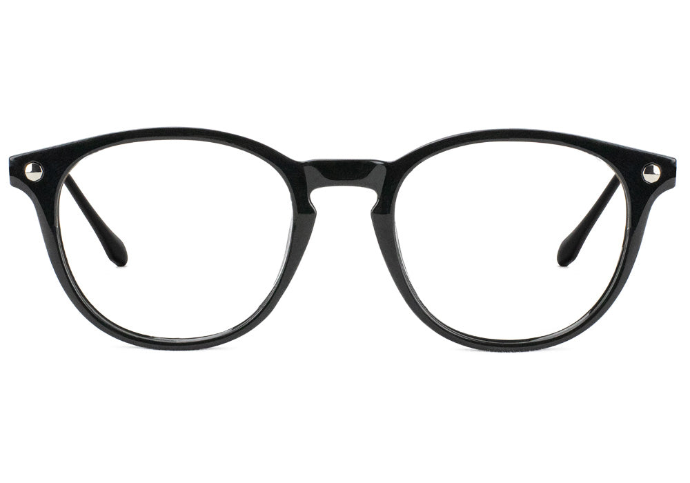 Aria Black Gold Prescription Glasses Front #Color_Black/Gold
