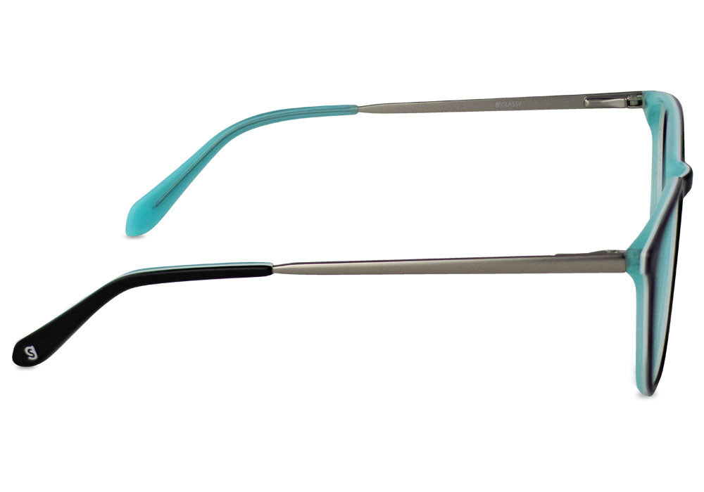 Bennett Black/Tiffany Blue Light Blocking Gaming Glasses Side