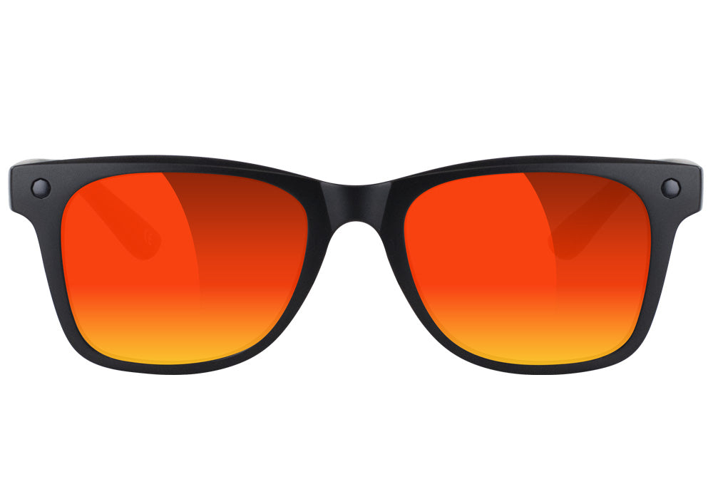 Harper Matte Blackout Red Mirror Polarized Sunglasses Front