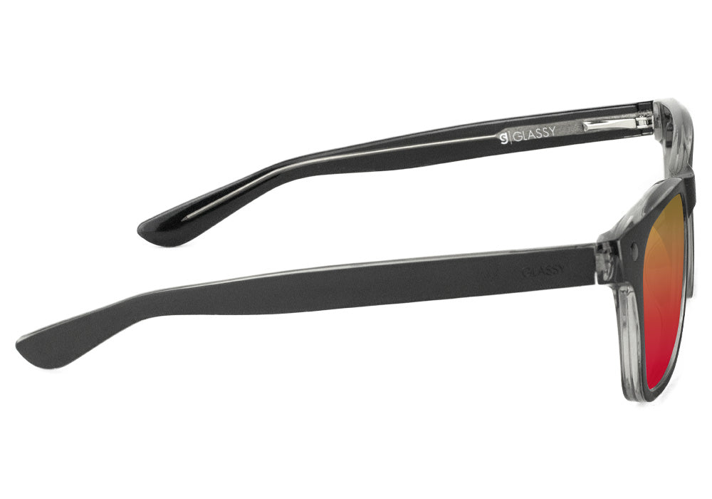 Harper Matte Blackout Red Mirror Polarized Sunglasses Side