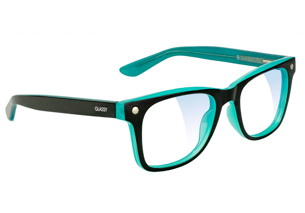 Harper Black/Tiffany Blue Light Blocking Gaming Glasses