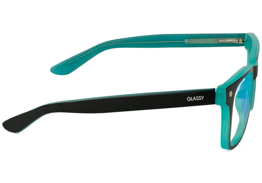 Harper Black/Tiffany Blue Light Blocking Gaming Glasses Side