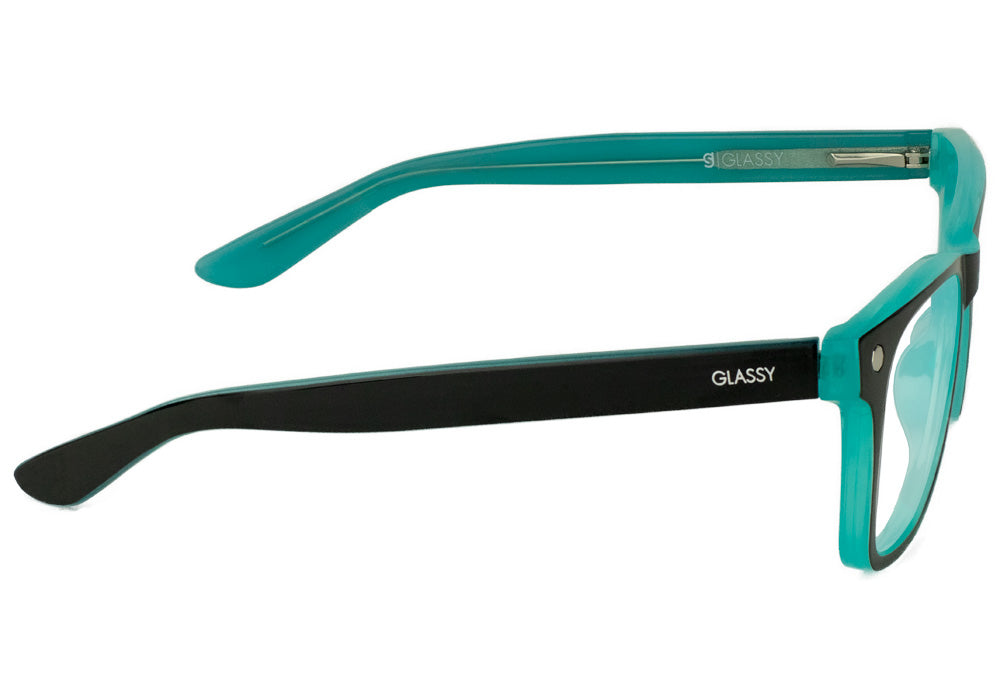 Harper Black Tiffany Prescription Glasses Side #Color_Black/Tiffany