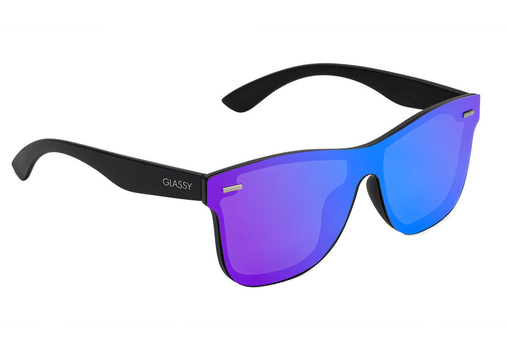 Leo Black Blue Mirror Polarized Sunglasses