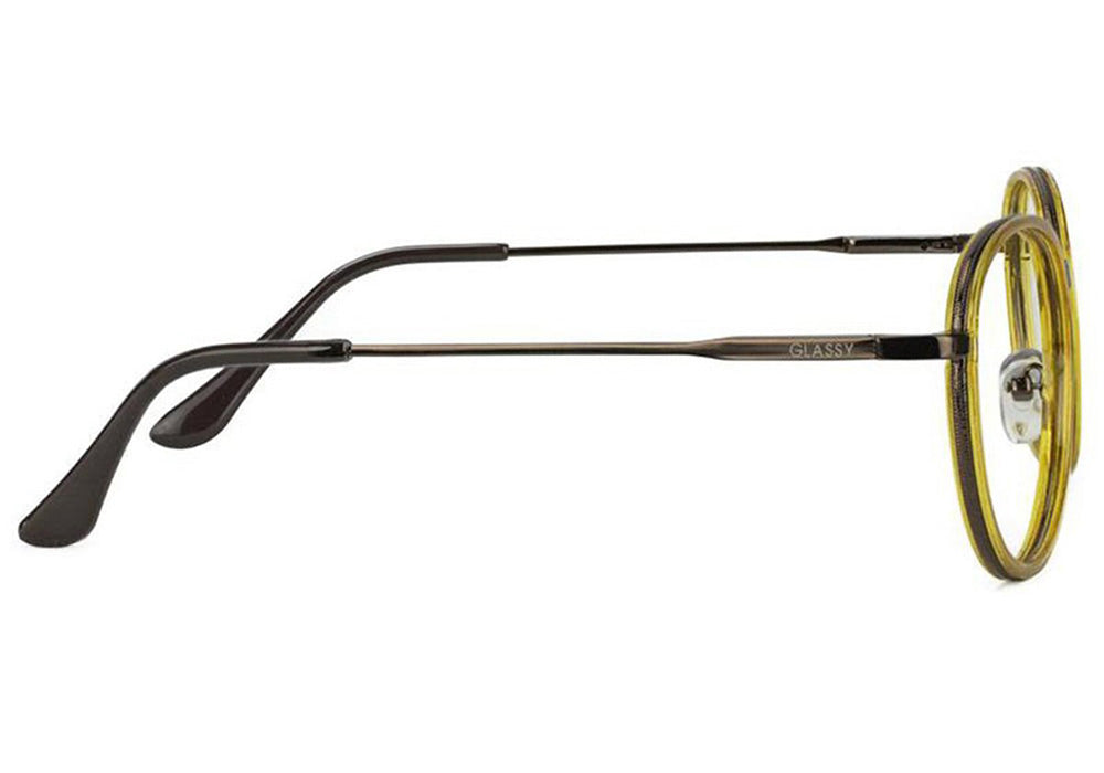 Lincoln Honey Prescription Glasses Side #Color_Honey