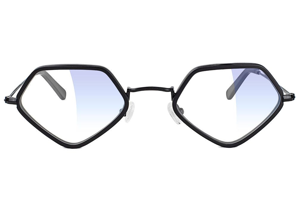 Loy Matte Black Blue Light Blocking Gaming Glasses Front #Color_Matte Blackout