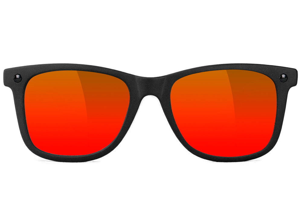 Mikemo Matte Black Red Polarized Sunglasses Front