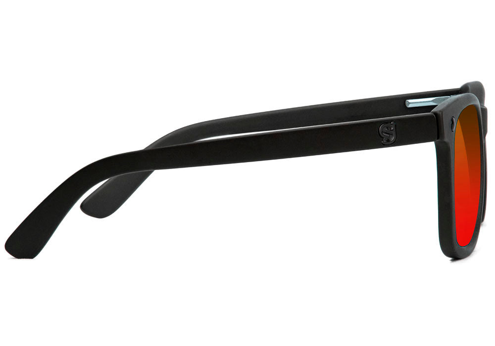 Mikemo Matte Black Red Polarized Sunglasses Side