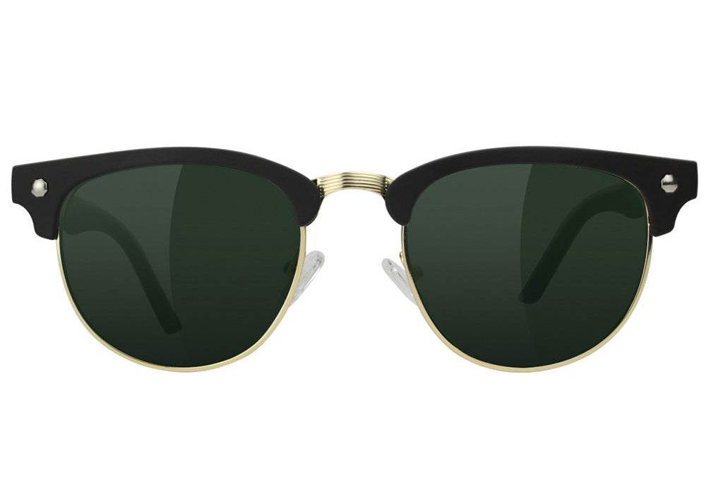 Morrison Black Gold Green Lens Polarized Sunglasses Front