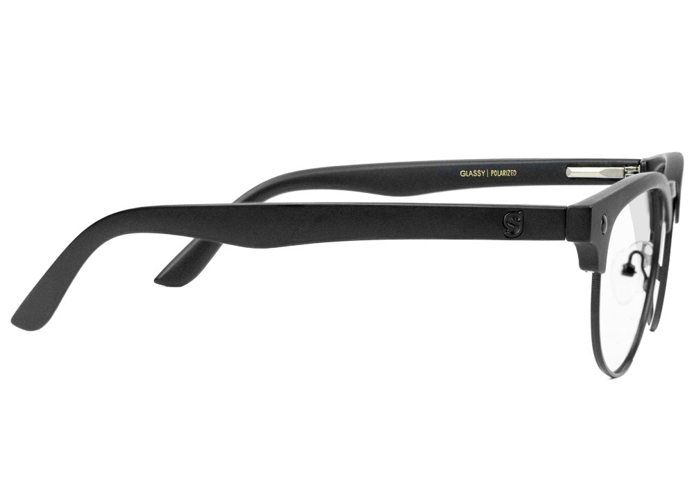 Morrison Matte Blackout Clubmaster Prescription Glasses Side