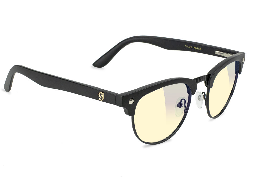 Morrison Matte Black Blue Light Blocking Gaming Glasses Yellow Lens
