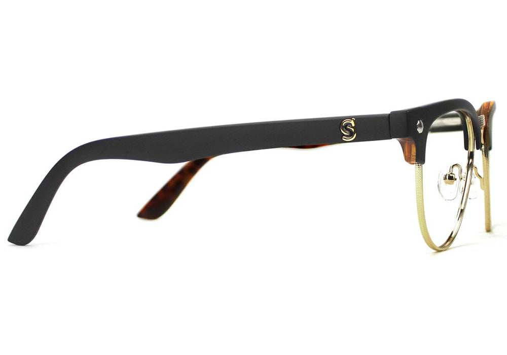 Morrison Black Tortoise Clubmaster Prescription Glasses Side