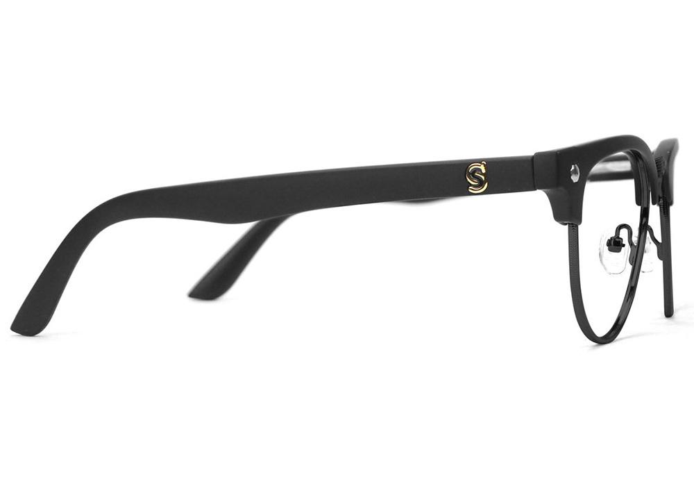 Morrison Matte Black Clubmaster Prescription Glasses Side