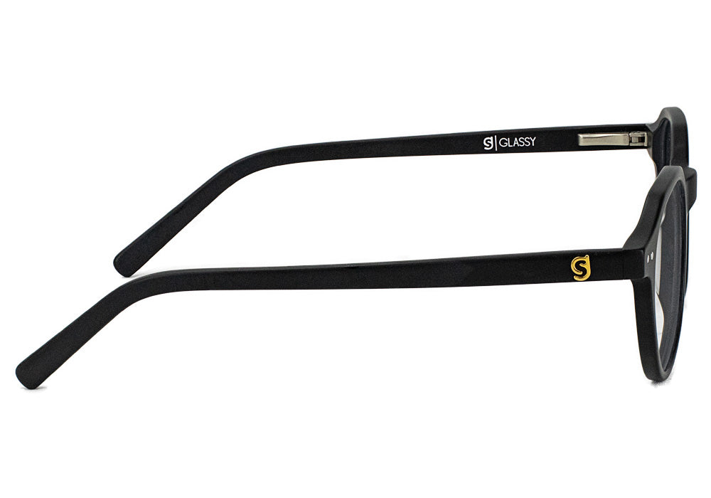 Olsen Matte Black Round Prescription Glasses Side #Color_Matte Black