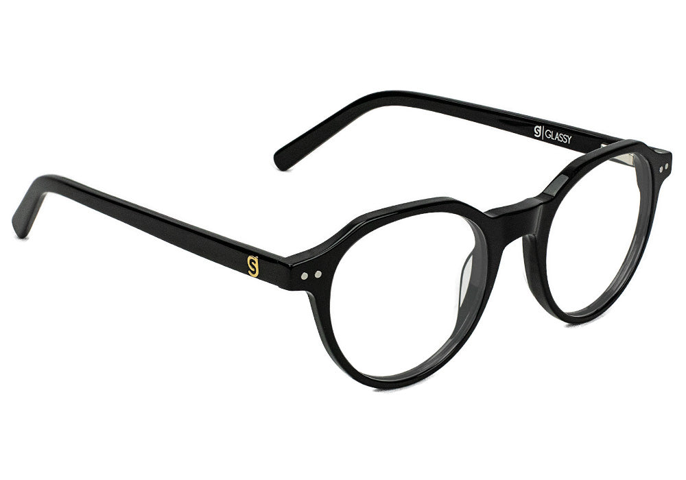 Olsen Black Round Prescription Glasses #Color_Black