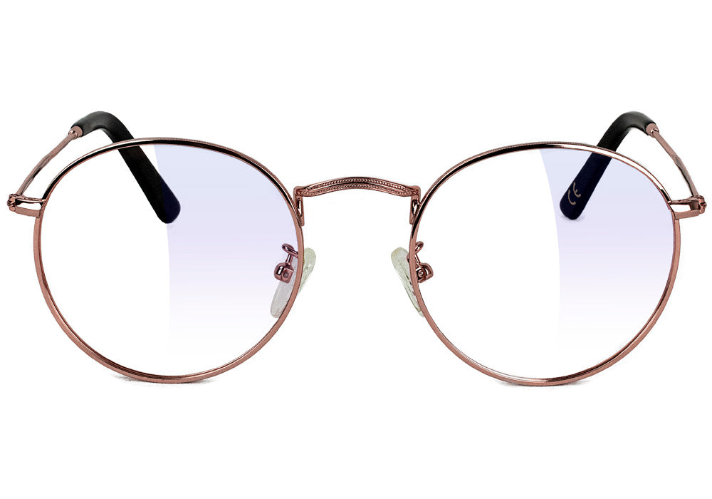 Piece Rose Gold Blue Light Blocking Gaming Glasses Front