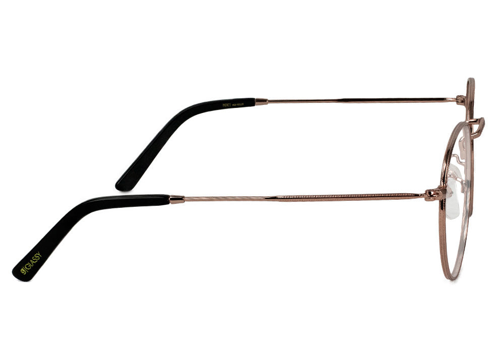 Piece Rose Gold Blue Light Blocking Gaming Glasses Side