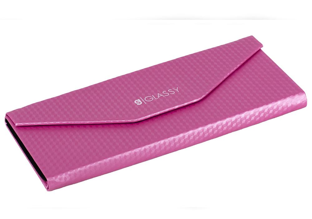Lincoln Pink Prescription Glasses Case Close Top[ #Color_Pink / Cancer Hater