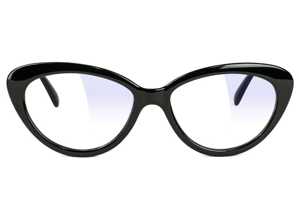 Selena Black Cat Eye Prescription Glasses Front