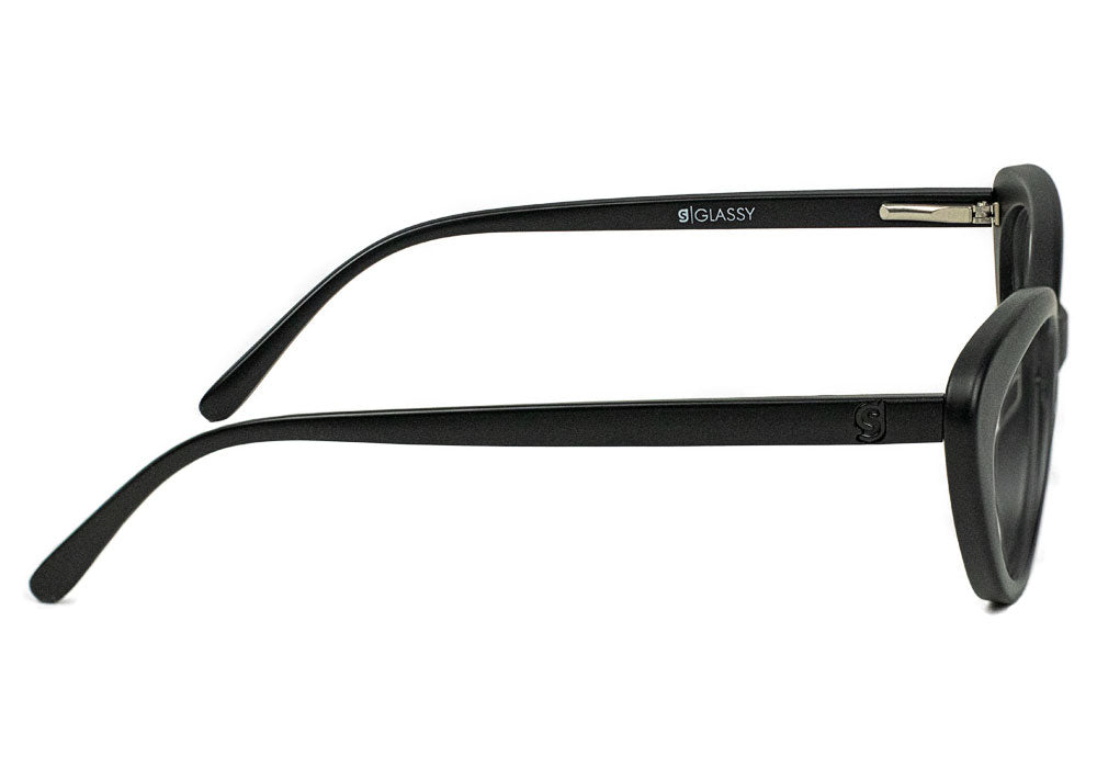 Selena Matte Black Cat Eye Prescription Glasses Side