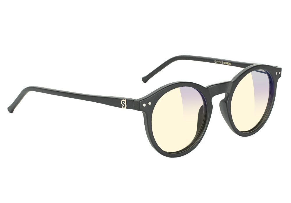 Apollo Matte Black Blue Light Blocking Gaming Glasses Yellow Lens