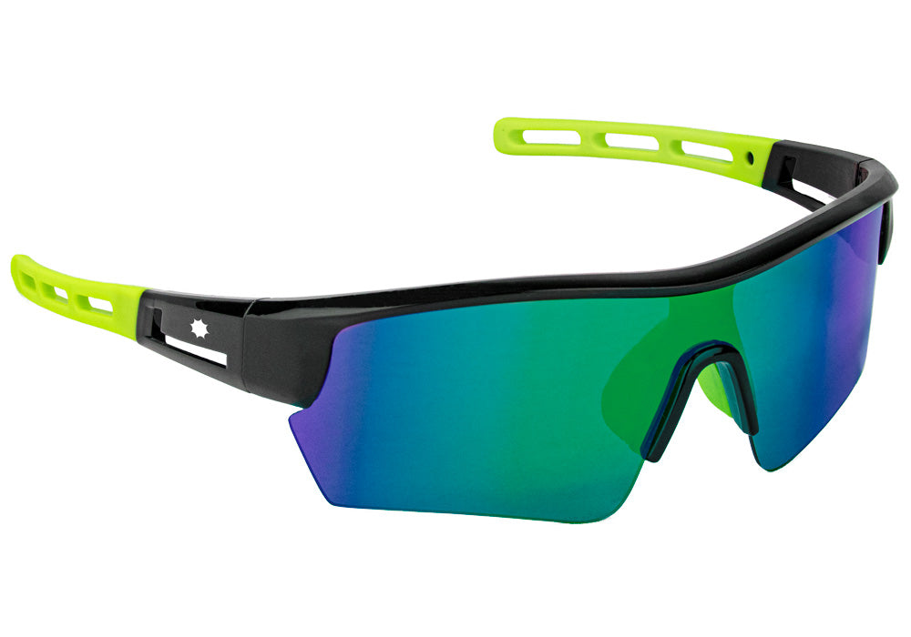 Waco Black Green Mirror Polarized Sunglasses