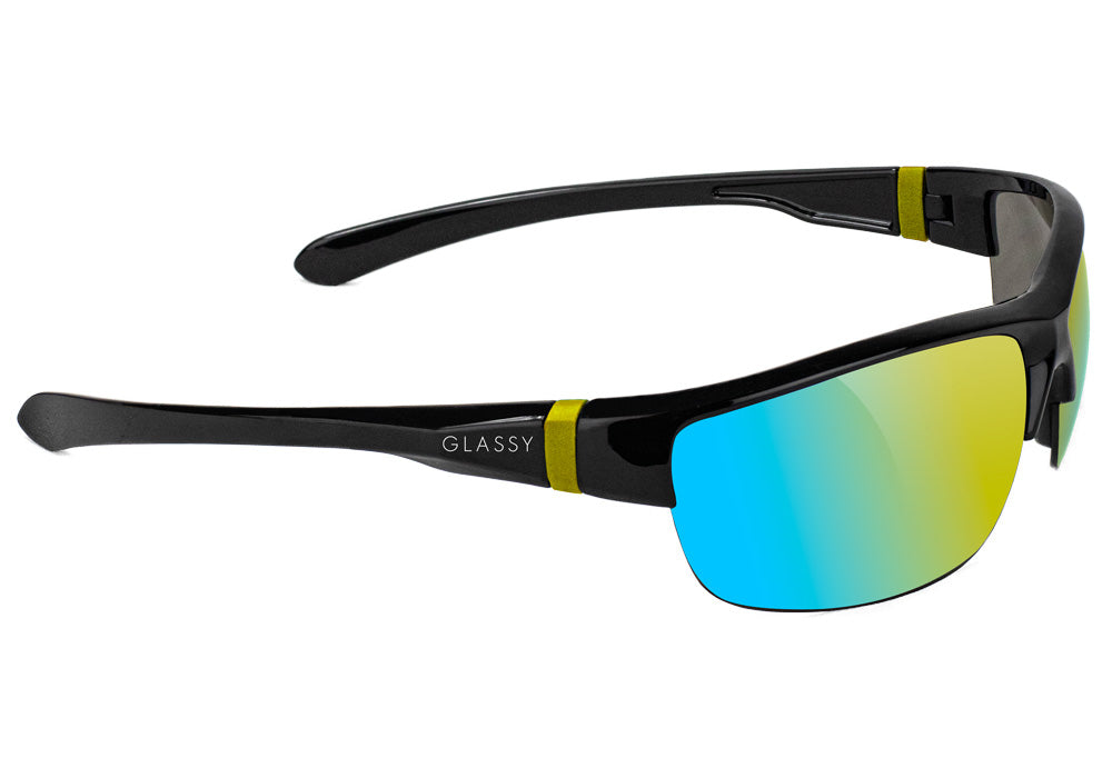 Weber Black Yellow Mirror Polarized Sunglasses Side