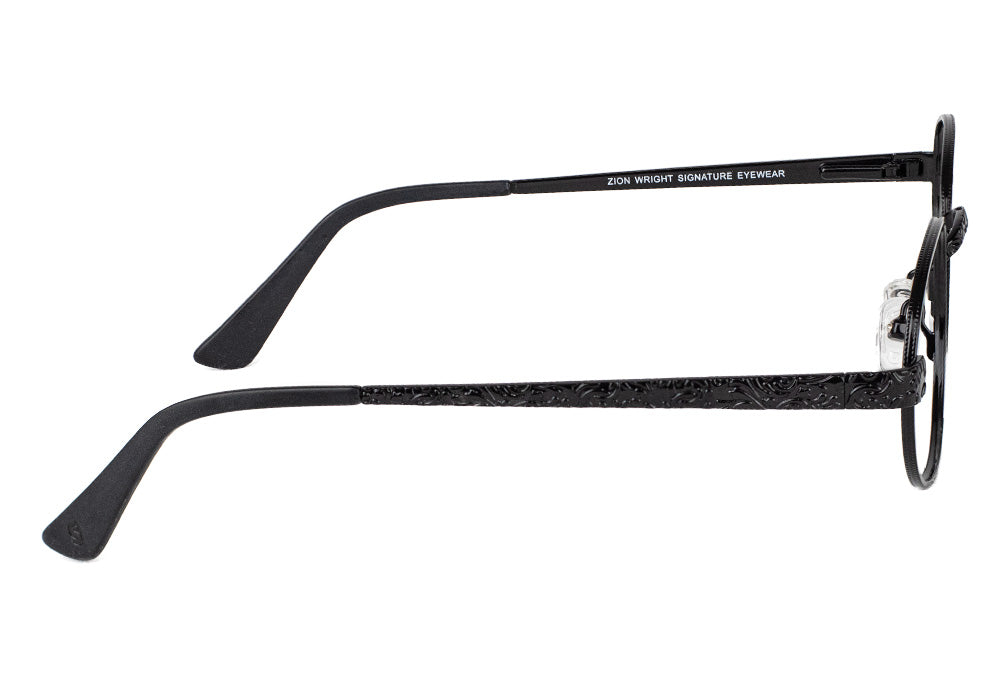 Zion Black Metal Oval Prescription Glasses Side