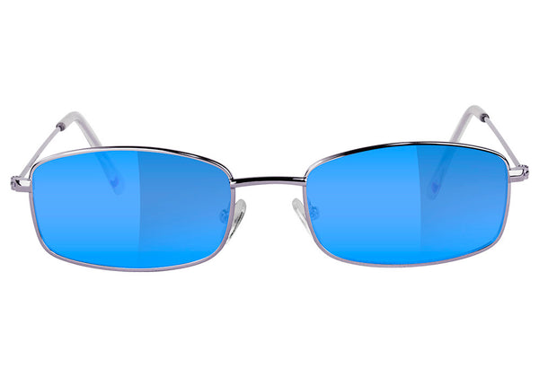 Rae Silver Blue Lens Polarized Sunglasses Front
