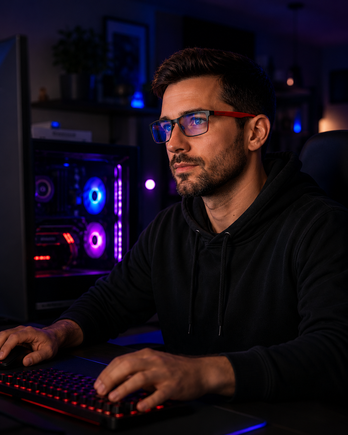 Strike blue light gaming glasses by Glassy Eyewear